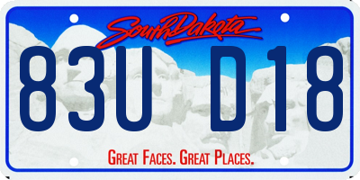 SD license plate 83UD18