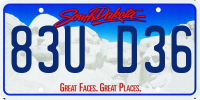SD license plate 83UD36
