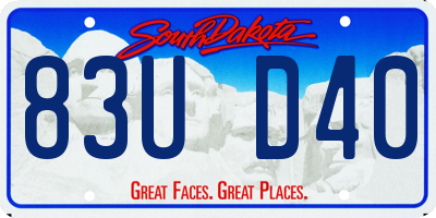SD license plate 83UD40