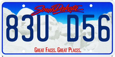 SD license plate 83UD56