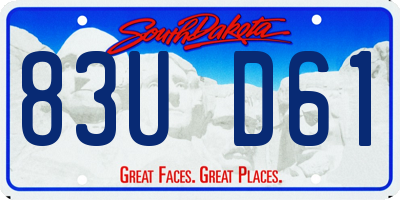 SD license plate 83UD61
