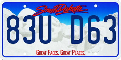 SD license plate 83UD63