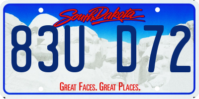 SD license plate 83UD72
