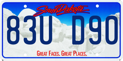 SD license plate 83UD90
