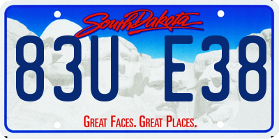 SD license plate 83UE38