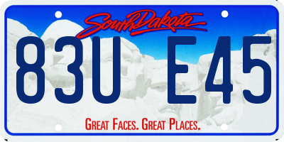 SD license plate 83UE45
