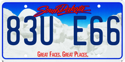 SD license plate 83UE66