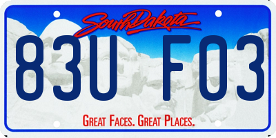 SD license plate 83UF03