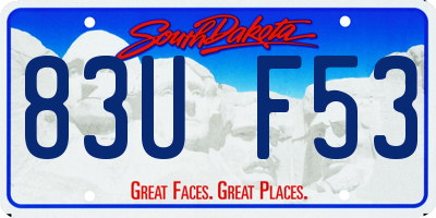 SD license plate 83UF53