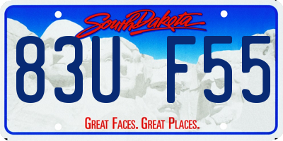 SD license plate 83UF55
