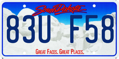 SD license plate 83UF58