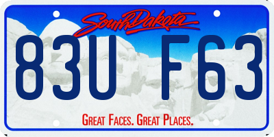 SD license plate 83UF63