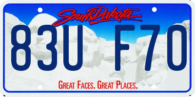 SD license plate 83UF70
