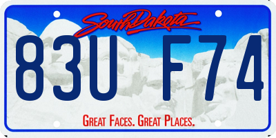 SD license plate 83UF74