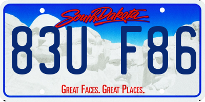 SD license plate 83UF86