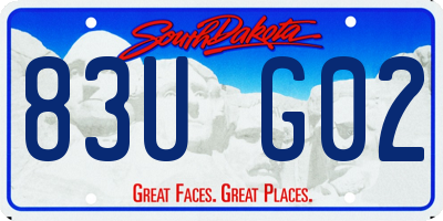 SD license plate 83UG02