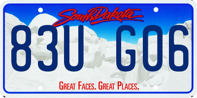 SD license plate 83UG06