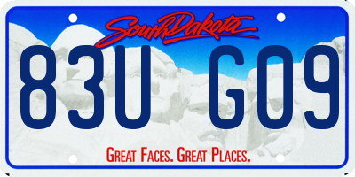SD license plate 83UG09