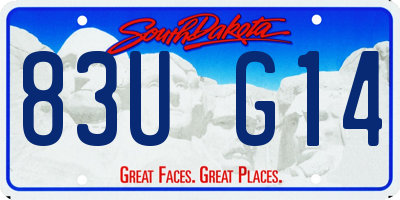 SD license plate 83UG14