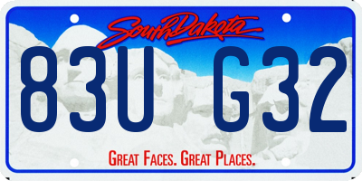 SD license plate 83UG32
