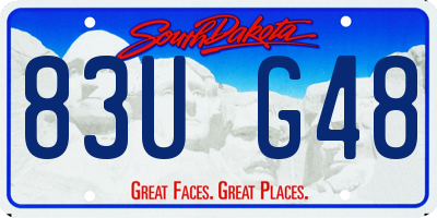 SD license plate 83UG48