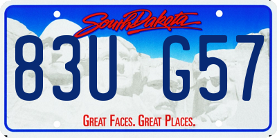 SD license plate 83UG57