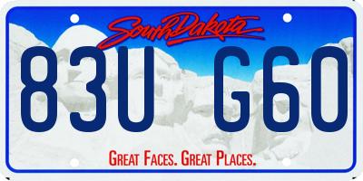SD license plate 83UG60