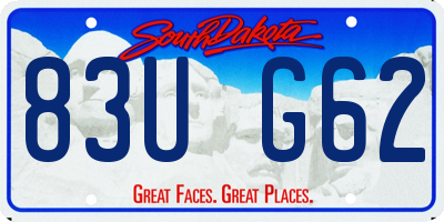SD license plate 83UG62