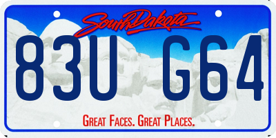 SD license plate 83UG64