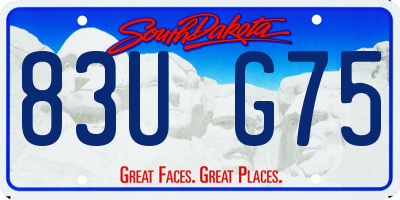 SD license plate 83UG75