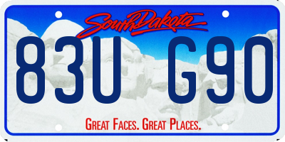 SD license plate 83UG90