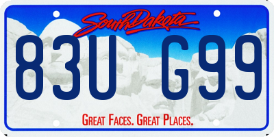 SD license plate 83UG99