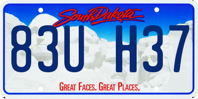 SD license plate 83UH37