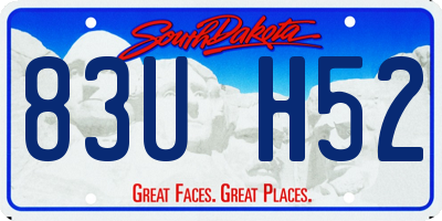 SD license plate 83UH52