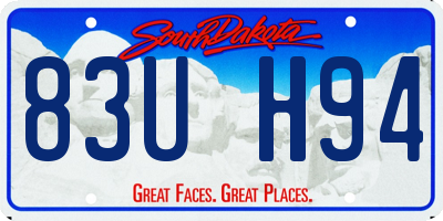 SD license plate 83UH94
