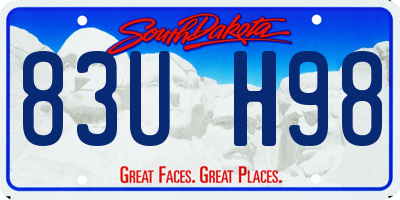 SD license plate 83UH98