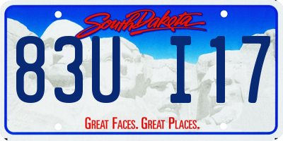 SD license plate 83UI17