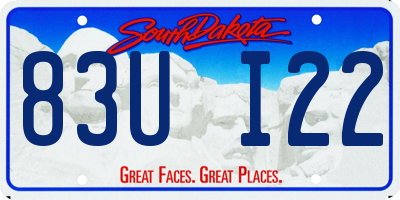 SD license plate 83UI22