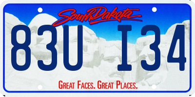 SD license plate 83UI34