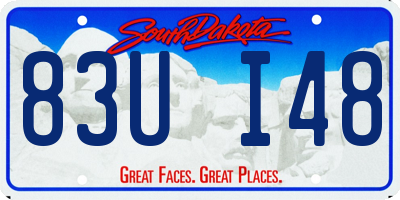 SD license plate 83UI48