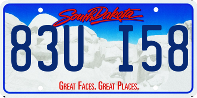SD license plate 83UI58