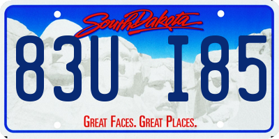 SD license plate 83UI85