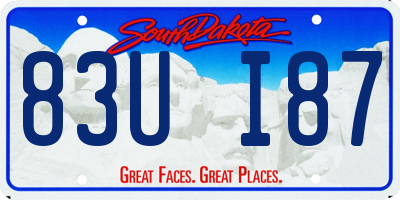 SD license plate 83UI87