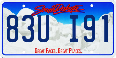 SD license plate 83UI91