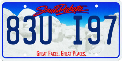 SD license plate 83UI97