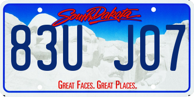 SD license plate 83UJ07
