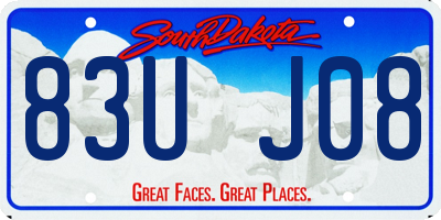 SD license plate 83UJ08