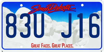 SD license plate 83UJ16