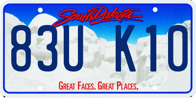 SD license plate 83UK10