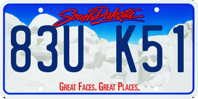 SD license plate 83UK51